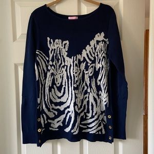 EUC Lilly Pulitzer Zebra Sweater Size L